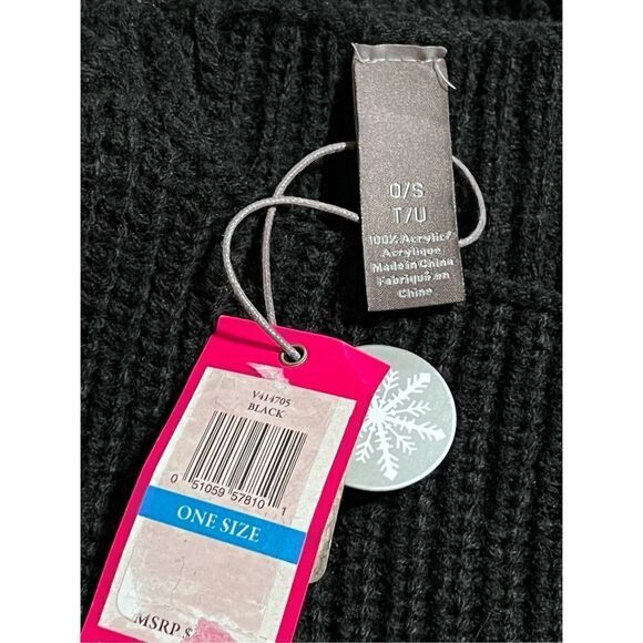 Vince Camuto New Black Cable Knit Shawl - Picture 4 of 4